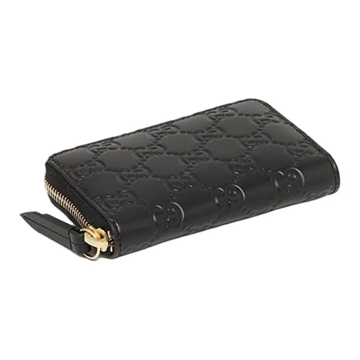 GUCCI Leather Card Holder Card Holder Women's Black-2