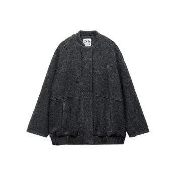 ZARA Jacket Women's Zebra Print Gray