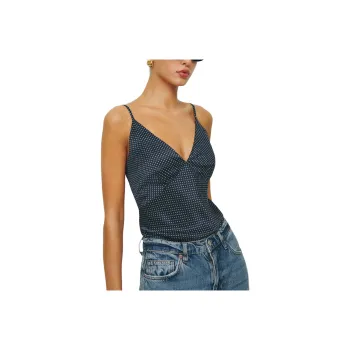 REFORMATION Mickey Silk Top Camisole Women's Dark Blue