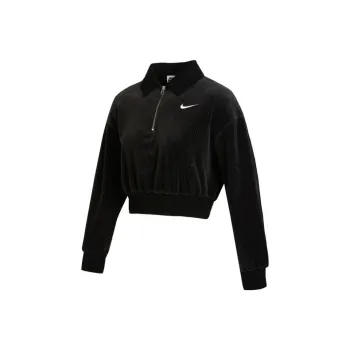 Nike Sportswear Women's Velor Quarter Zip Top Black