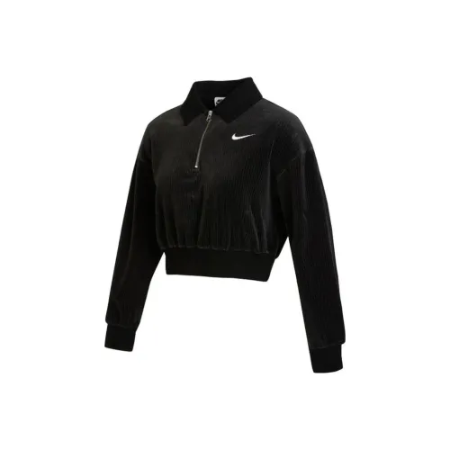 Nike Sportswear Women's Velor Quarter Zip Top Black