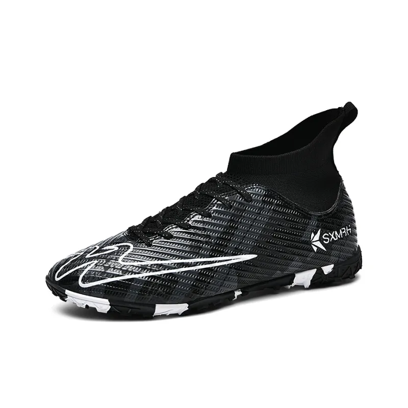 Binary TF Rubber Broken Studs Cushioning Abrasion Resistant Lightweight Soccer Shoes Unisex Black-2