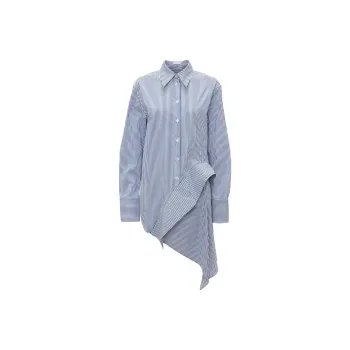 JW Anderson Striped Long Sleeved Asymmetric Draped Shirt