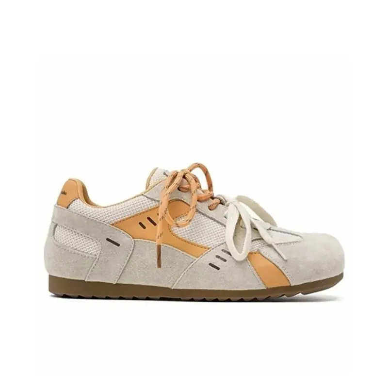 Deesha Slip Resistant And Breathable Low Top Skateboard Shoes Women's Orange Gray-1