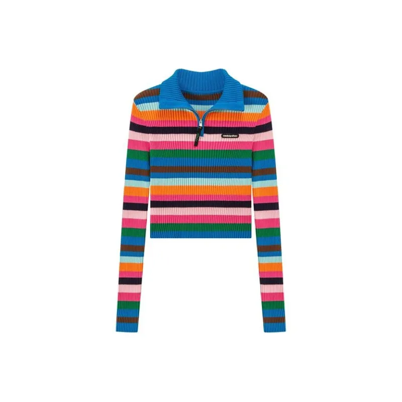 CHUU Knitwear Women's Rainbow Stripes-0