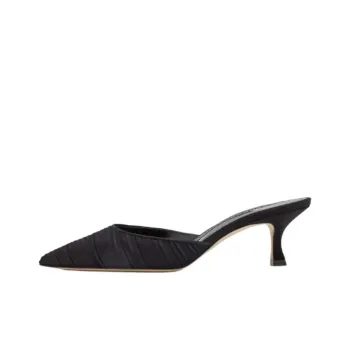 MANOLO BLAHNIK Closed Toe Slippers 5cm Women's Black