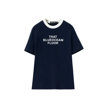 SOON FLOWER T Shirt Women's Navy Blue