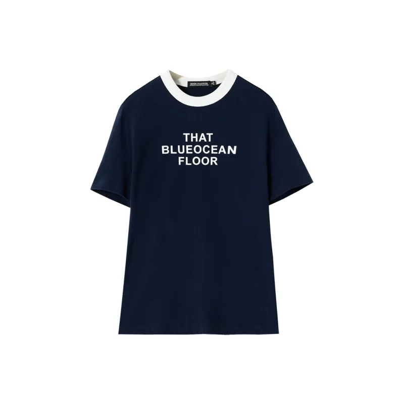 SOON FLOWER T Shirt Women's Navy Blue-0