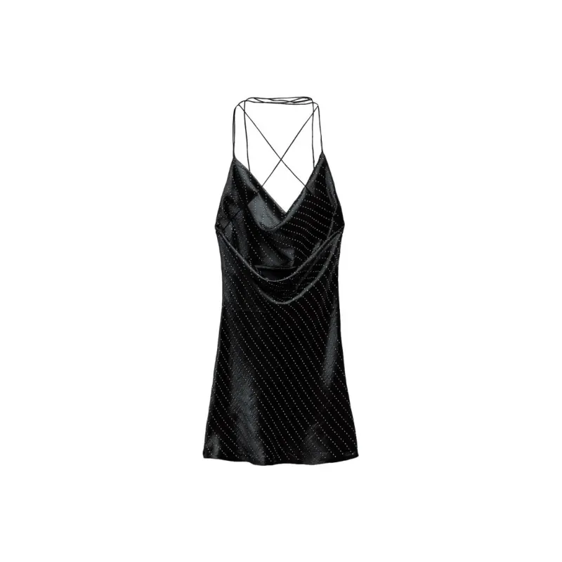 ZARA Slip Dresses Women's Black-0