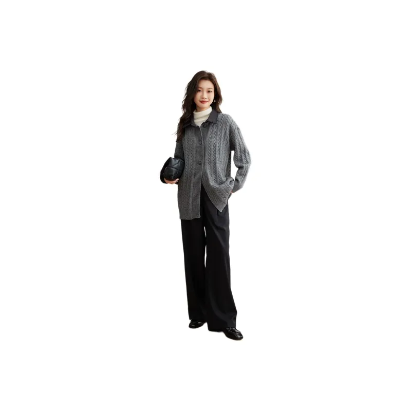 Mo Han Yi Mei Knitwear Women's Heather Gray-0