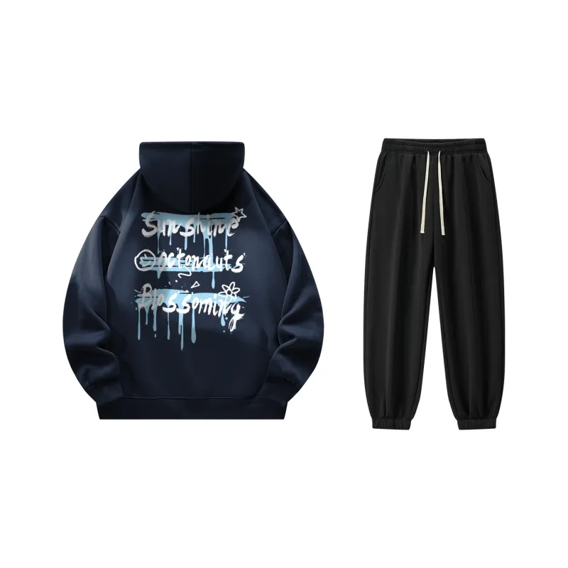 Small Columns Under The Sea Sweatshirt Set Unisex-16