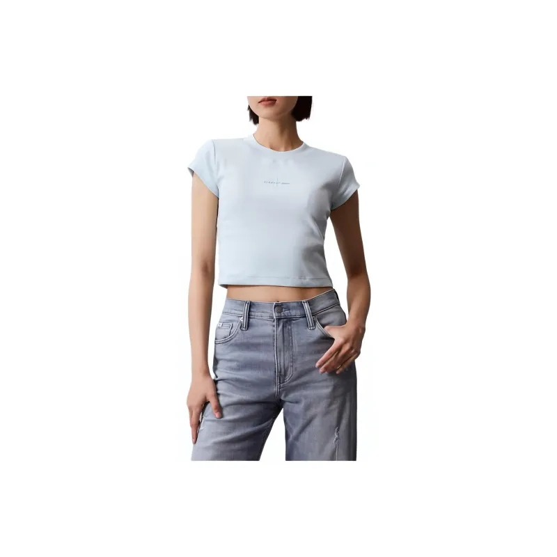 CALVIN KLEIN Regular T Shirt Women's Sky Blue-0
