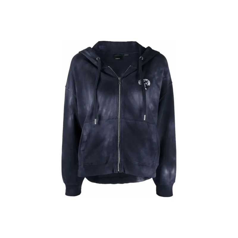 PINKO Tie Dye-print Zip-up Hoodie-0