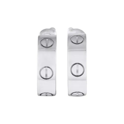 Cartier 18K White Gold Love Hoop Earrings´