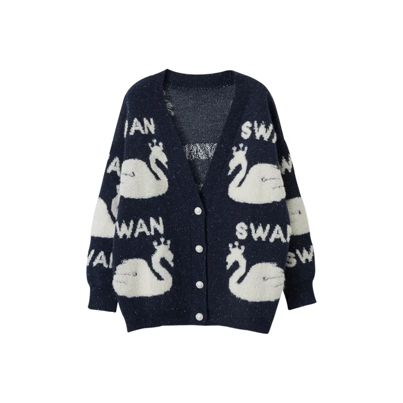 XIANGYING Knitwear Women's Navy Blue-0