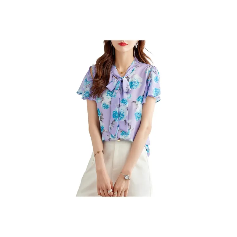 TERRE BLEUE Shirt Women's Blue Floral-0