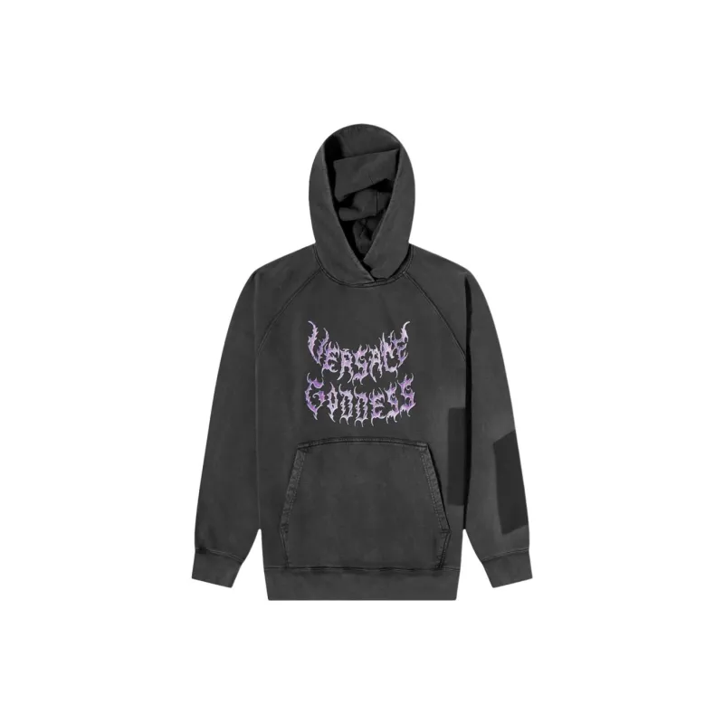 VERSACE Logo Printed Long Sleeved Hoodie-0