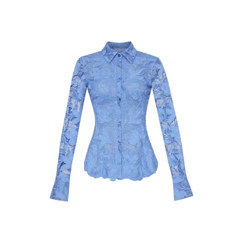 Oscar De La Renta Poppy Guipure Lace Blouse-0