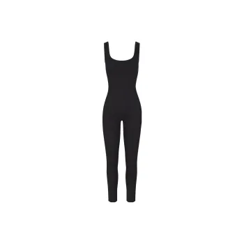Skims FW23 COTTON RIB TANK CATSUIT Bodysuits Women's SOOT/Smoke Gray