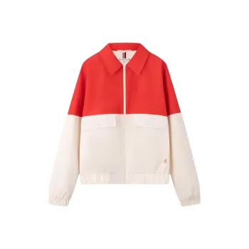 Tommy Hilfiger Jackets Coats Women's Red Beige Patchwork