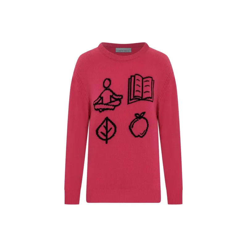 ALBERTA FERRETTI Graphic Intarsia Crewneck Sweater-0