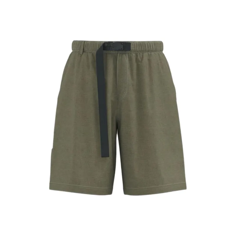 URBAN REVIVO Casual Shorts Men's Gray Green Plaid-0