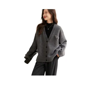 Mo Han Yi Mei Knitwear Women's Dark Heather Gray