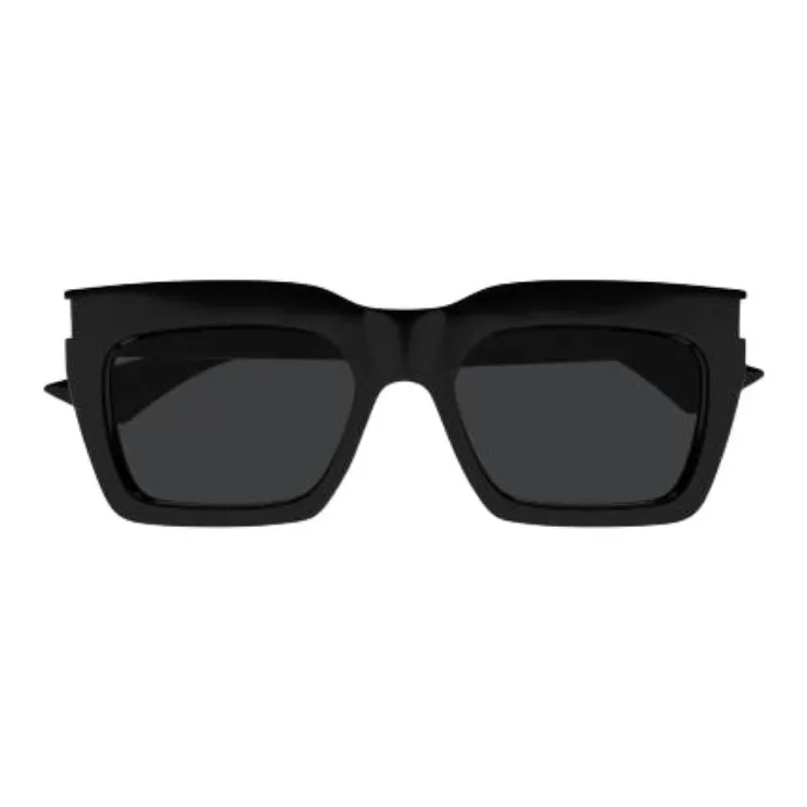 SAINT LAURENT Recycled Acetate Square Sunglasses Unisex Black-1