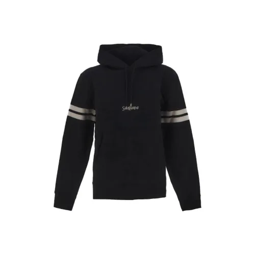 SAINT LAURENT Logo Embroidered Long Sleeved Hoodie