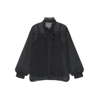 Maje Shirts Women's Trefoil Polka Dot