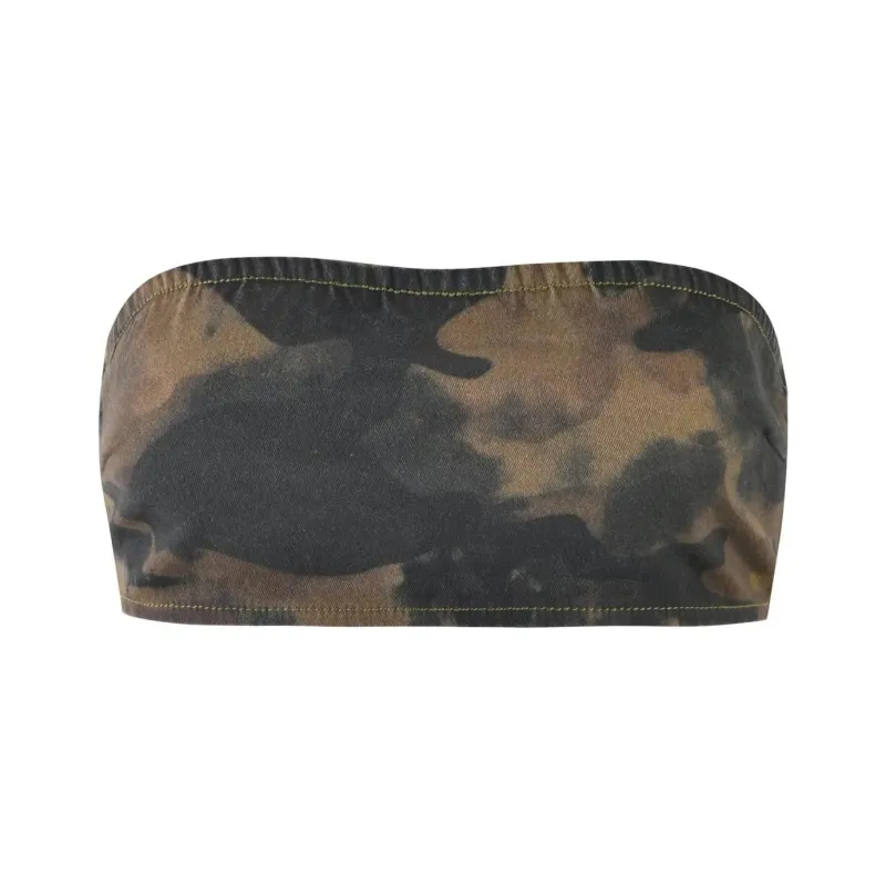 I.AM.GIA KIMANI BANDEAU Strapless Top Women's Camo/Camouflage-0