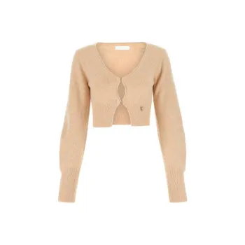 LOW CLASSIC Cropped Knit Cardigan