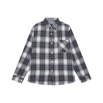 STARFEI Shirt Women's Black Plaid