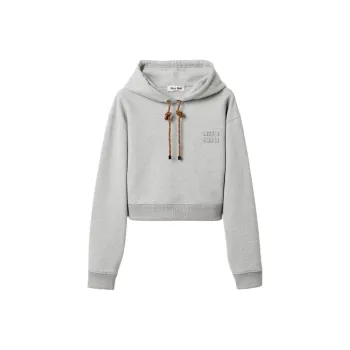 MIU MIU Logo Hoodie 'Grey'
