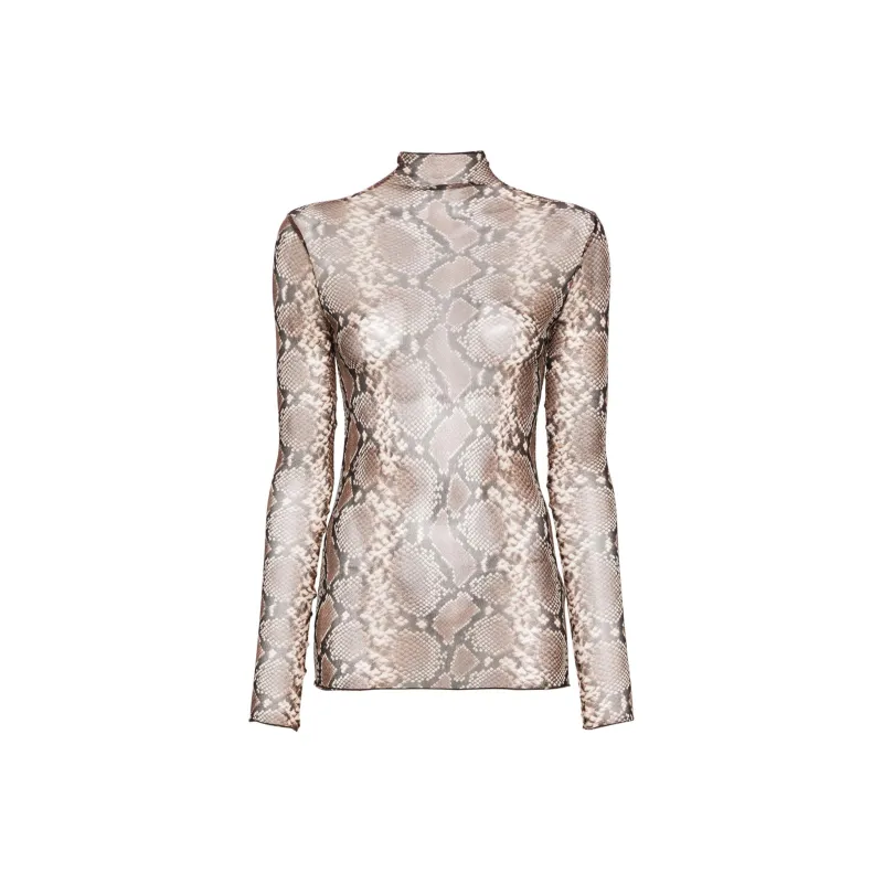 JIL SANDER Python-print Silk Top-0