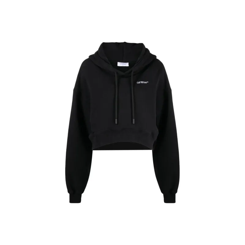 OFF WHITE Logo print Cropped Hoodie-0