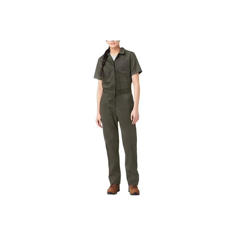 Dickies Cooling Short Sleeve Coveralls Bodysuits Women's Moss Green-0