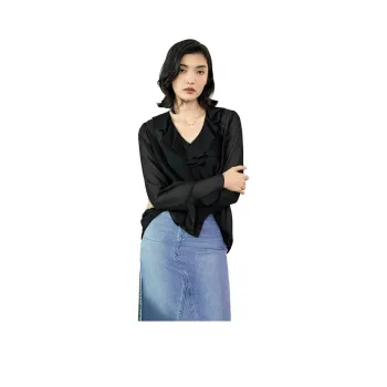 TKY SHOP Shirt Women's Sophisticated Black