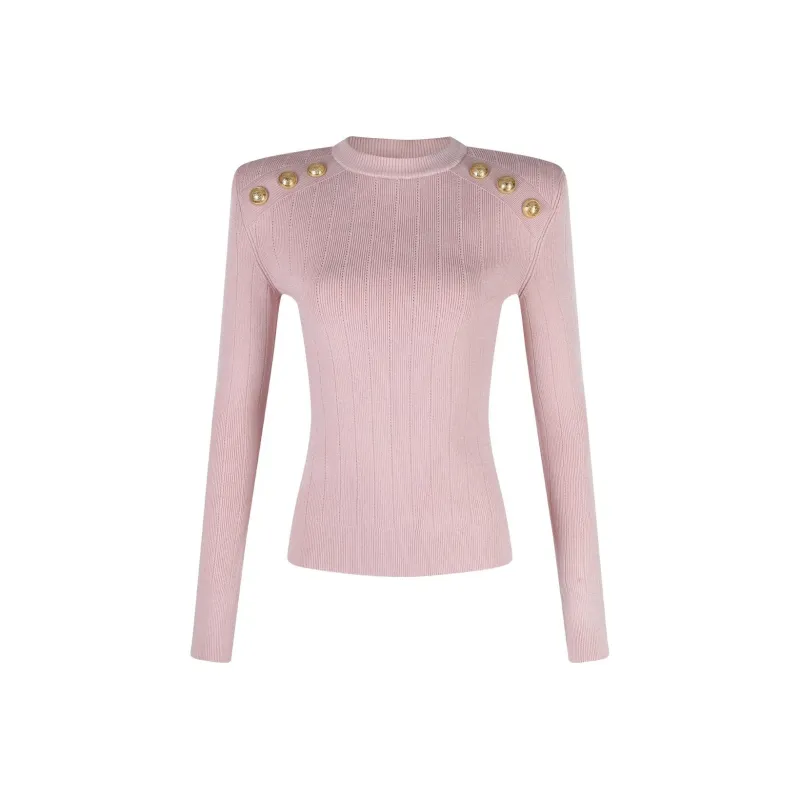 BALMAIN Fine Knit 6 Button Jumper-0