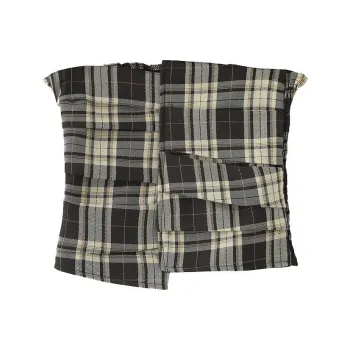 CUBIC Out Of The Peach Series SS23 Strapless Top Women's Black Plaid