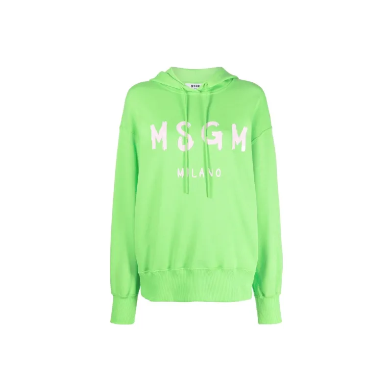 MSGM Logo Printed Drawstring Hoodie-0
