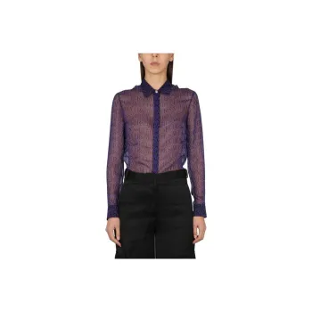 VERSACE Allover Logo Printed Long Sleeved Shirt