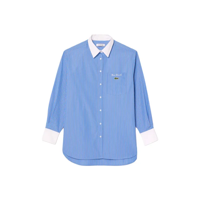 LACOSTE Shirt Women's Blue White-0