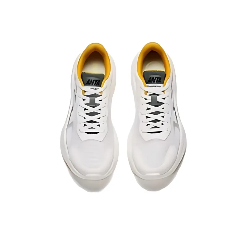 Anta Soaring Feather Anti Slip Wear Resistant Low Top Casual Running Shoes Men's White Gray Green-3