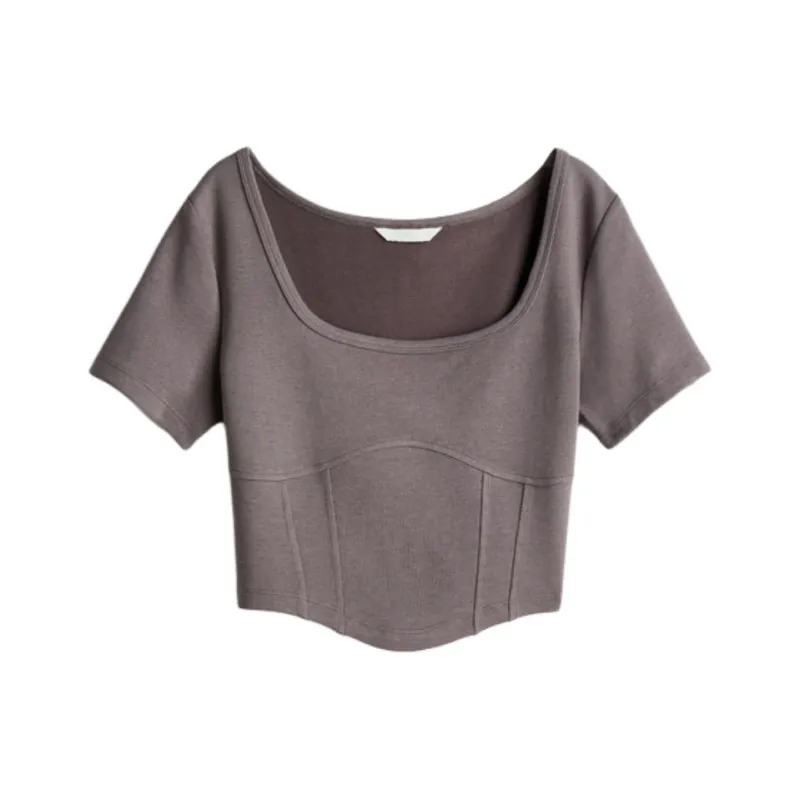 H&M T Shirts Women's Greige-0