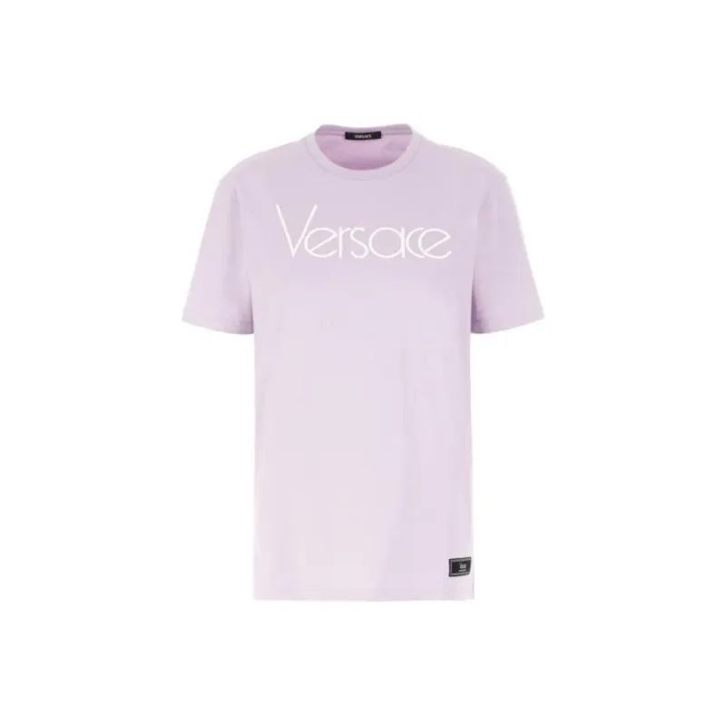VERSACE Logo print Cotton T shirt-0