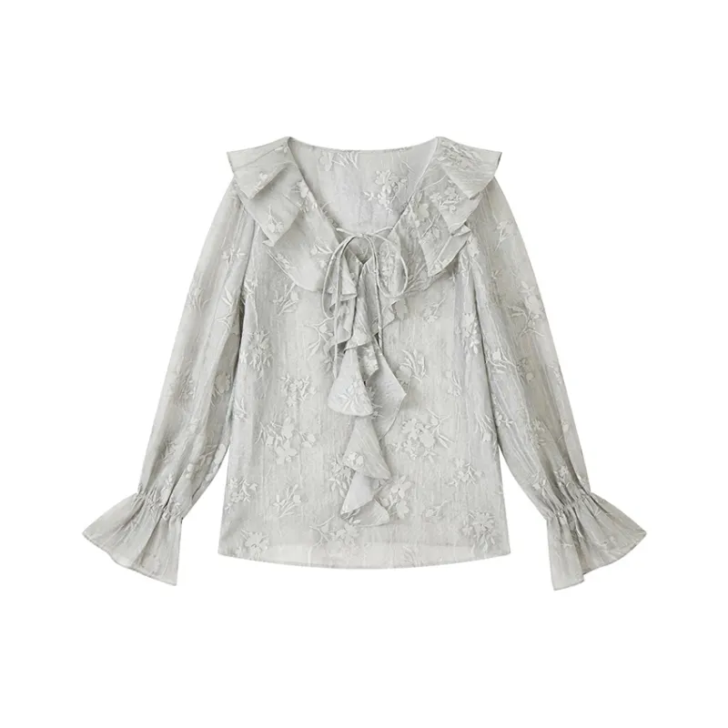 Yu Qianwen Shirts Women's Gray-0