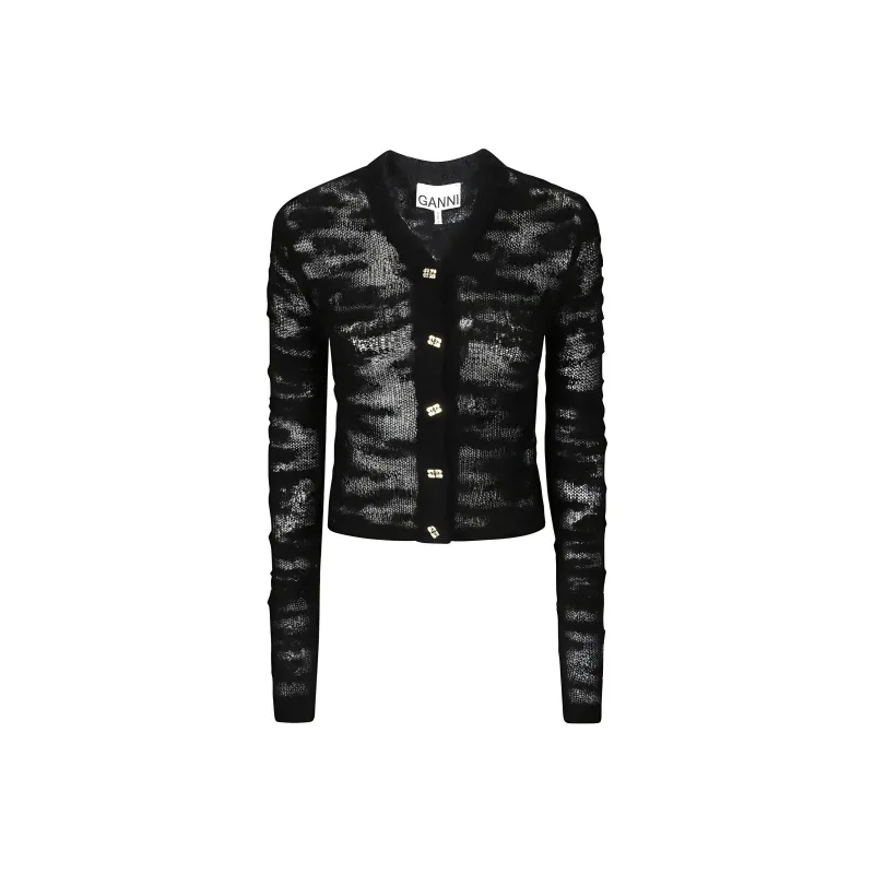 GANNI V Neck Knitted Cardigan-0