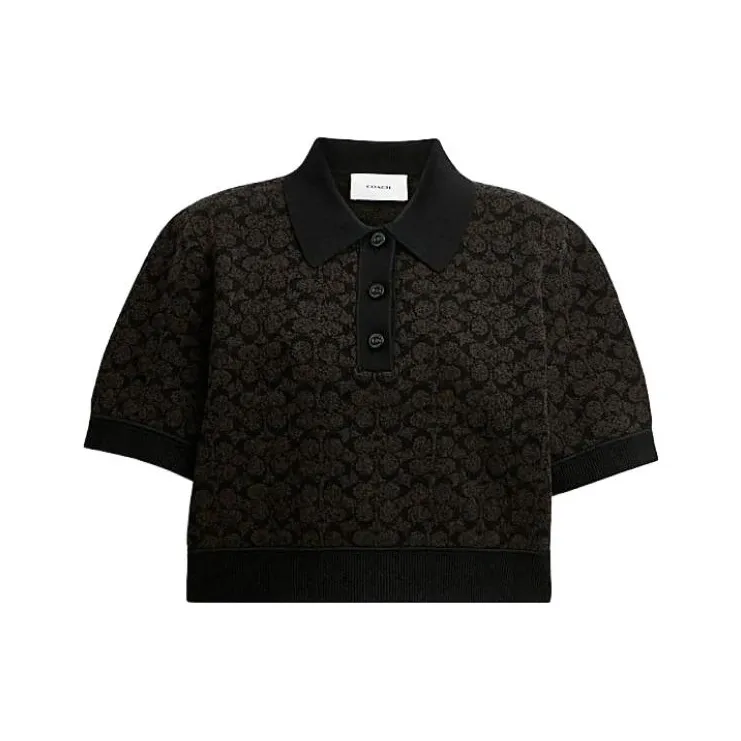 COACH Women's Sporty Cropprd Polo Shirt-0