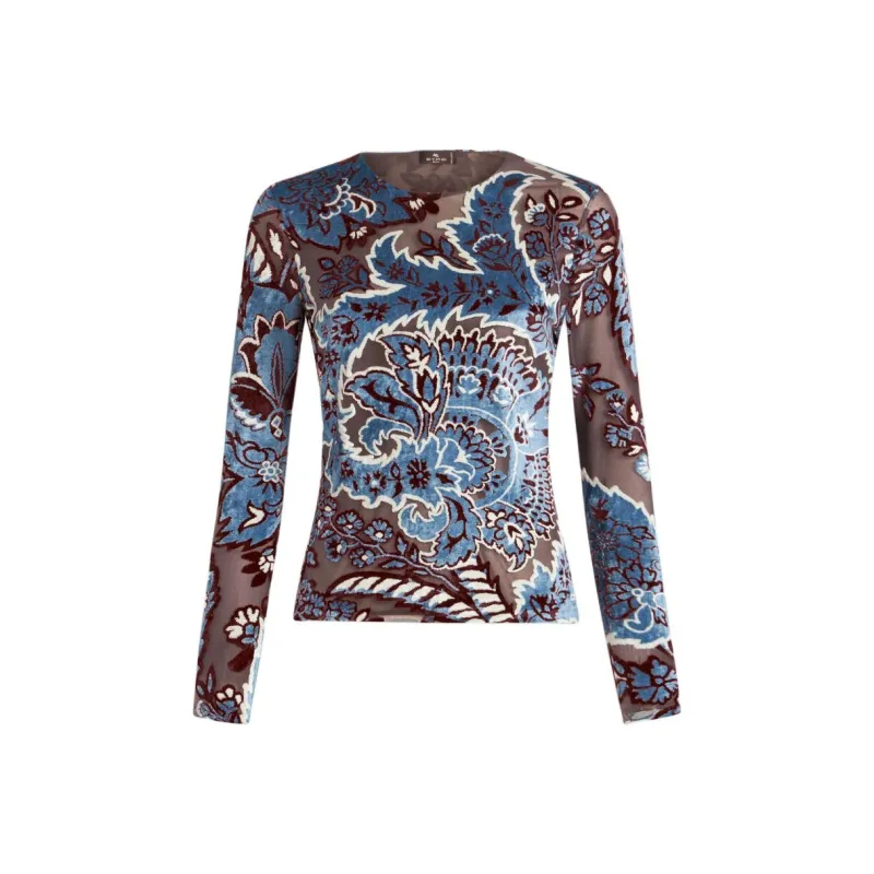 ETRO Tulle Jacquard Velvet Top-0
